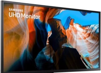 Monitor UHD Samsung 32″, 4K, HDMI, Display Port, Freesync, Preto, Série UJ59 Monitor UHD Samsung 32"