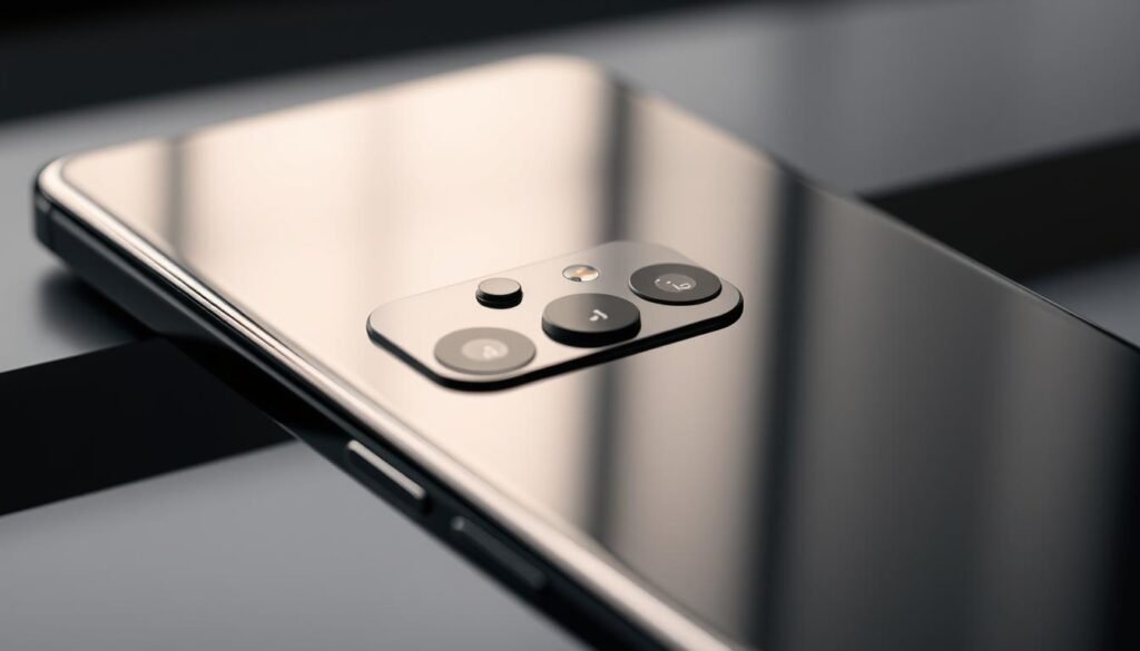 A sleek and premium Samsung Galaxy S23 Ultra smartphone, meticulously designed with a striking display and a camera module that seamlessly blends into the body. Captured in a well-lit, high-resolution close-up, showcasing the device's bold, minimalist aesthetic, premium metal and glass construction, and the iconic camera layout. The scene conveys a sense of quality, sophistication, and attention to detail that exemplifies the flagship nature of the device.