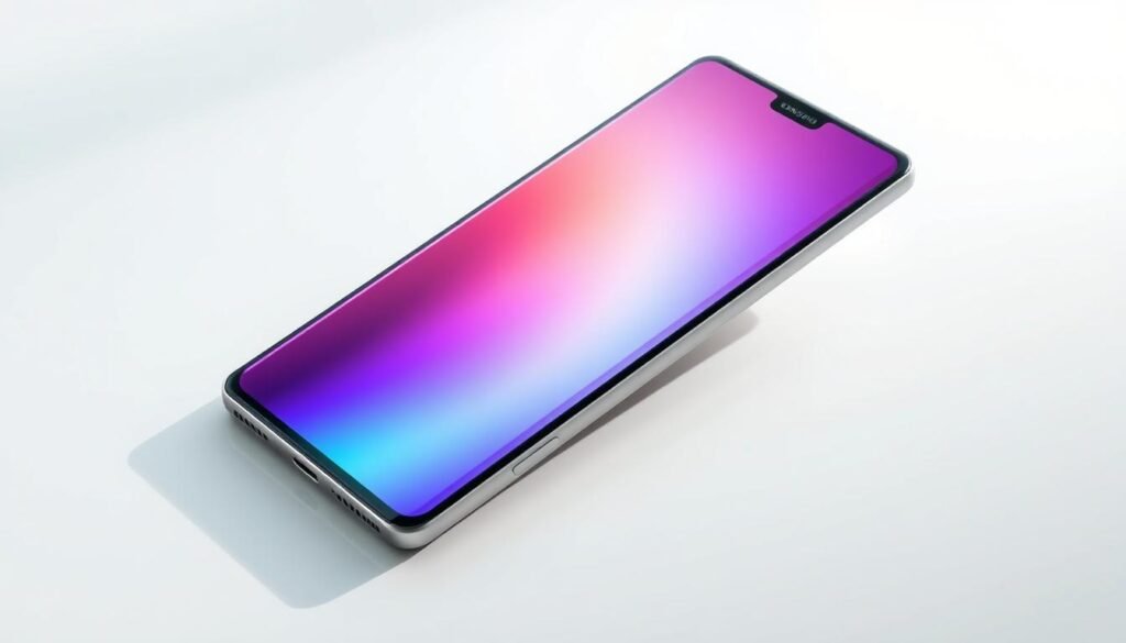 A sleek, folding Samsung Galaxy Z Flip5 smartphone rests on a minimalist white surface, its metallic chassis gleaming under soft, diffused lighting. The device's large, vibrant display dominates the foreground, showcasing its flexible design and premium aesthetics. In the middle ground, a subtle shadow cast by the device creates depth and dimensionality. The background features a clean, gradient-infused backdrop that complements the smartphone's sophisticated color palette. The overall composition exudes a sense of elegance and technological innovation, inviting the viewer to explore the device's advanced features and capabilities.