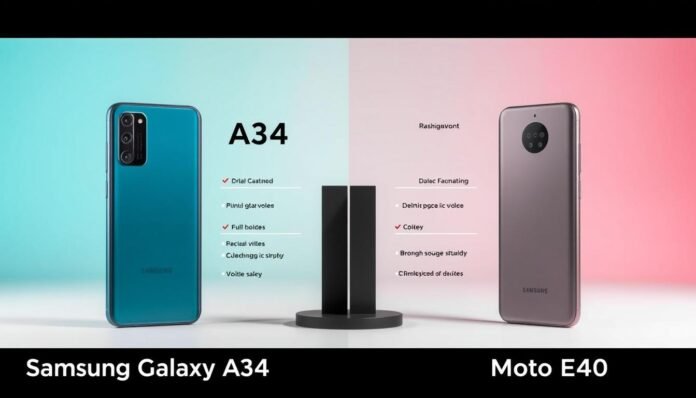 Celular Samsung Galaxy A34 vs Moto E40: Qual a Diferença?