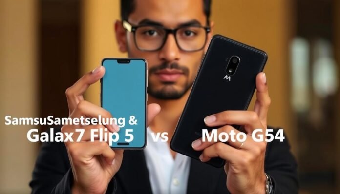 Celular Samsung Galaxy Z Flip5 vs Moto G54